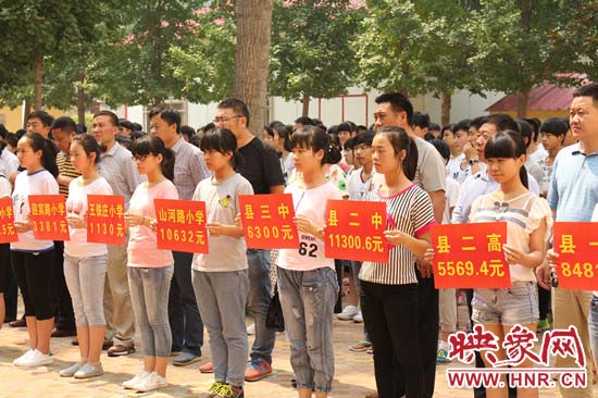 經(jīng)過一周的廣泛宣傳動員，全縣教育系統(tǒng)共捐款174113元。
