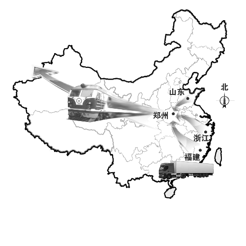 　未來將有更多沿海城市的貨物集中到鄭州，然后搭乘鄭歐班列出口歐洲。扈森 制圖