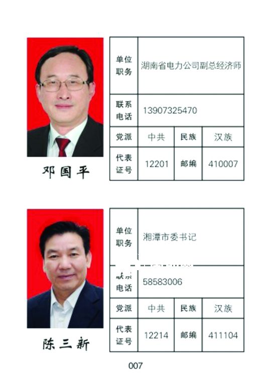 湘潭市人大常委會(huì)官網(wǎng)公開的湖南省委書記徐守盛和湘潭市委書記陳三新的信息。兩人均為湘潭選出的湖南省人大代表，陳三新同時(shí)是湘潭市人大代表。</p><p>
