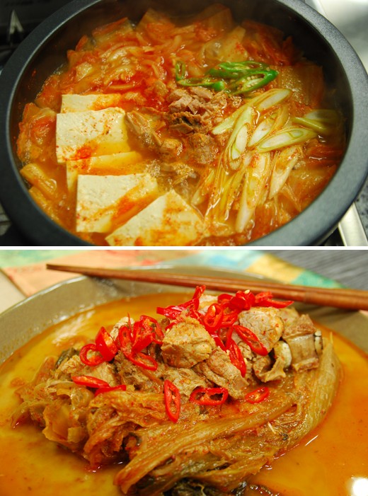 　　上圖為金槍魚泡菜湯,下圖為泡菜雜燴湯。