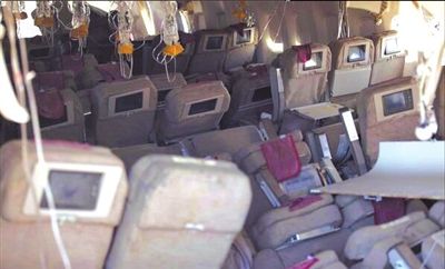 7日，美國舊金山，失事客機內(nèi)景曝光。圖/CFP