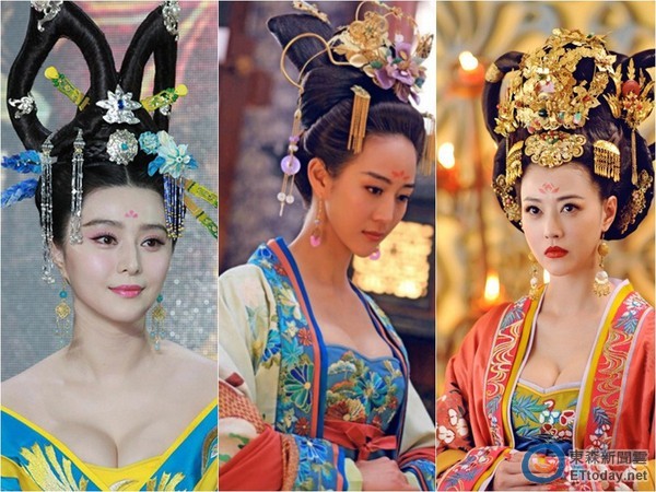 范冰冰、張鈞甯、周海媚，在《武媚娘》中爆乳演出