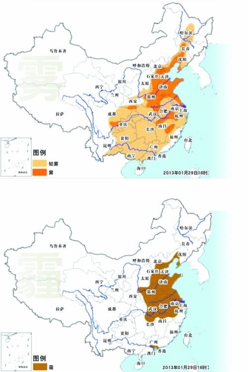 北京、天津、石家莊等屬嚴重污染，鄭州、武漢等屬重度污染