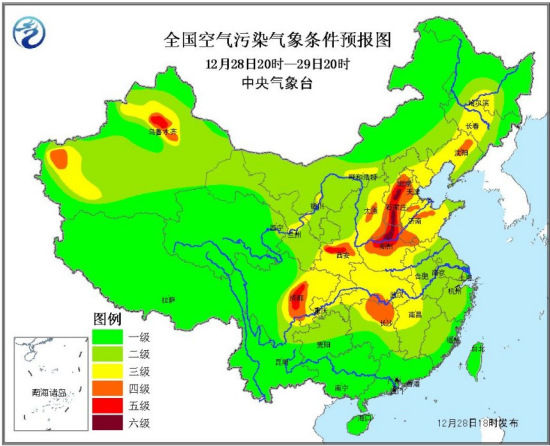 京津魯及冀中南、豫北將有輕到中度霾局地重度霾